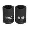 sourcing map 2Pcs 3/4-Inch Drive 12 Point Impact Socket 27mm