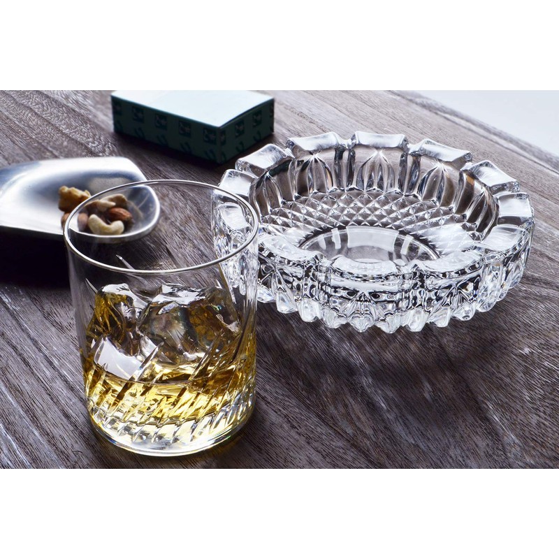 TOYOSASAKI GLASS (東洋佐々木ガラス) Glass Tabletop Ashtray Made in Japan P-05507-JAN