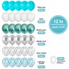 Teal White Balloons Set, 60PCS Teal Blue Silver Birthday Balloons,