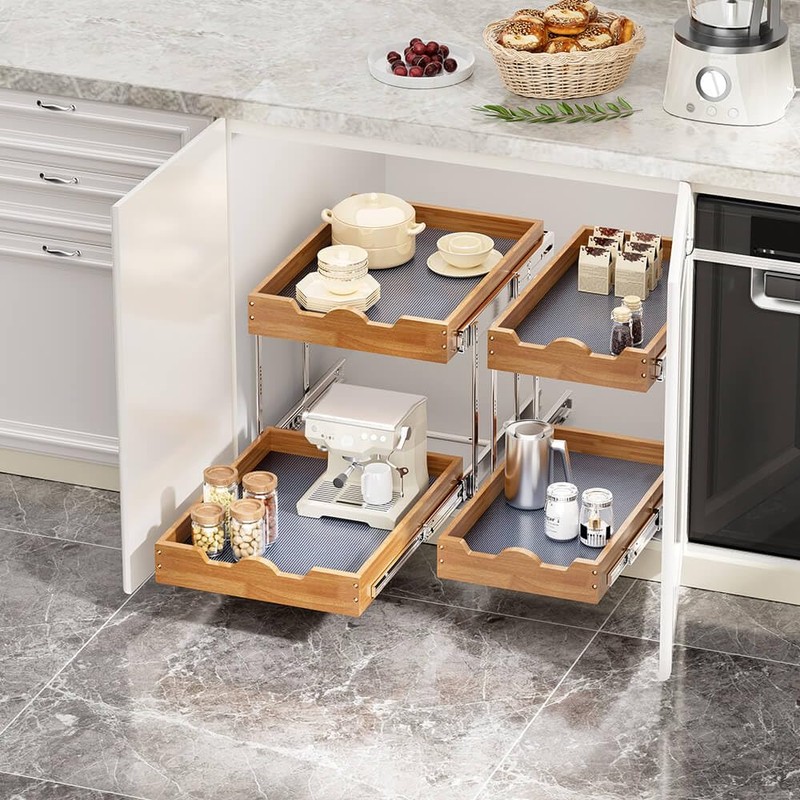 OCG Pull Out Drawers For Cabinets 14"W x 21"D, 2