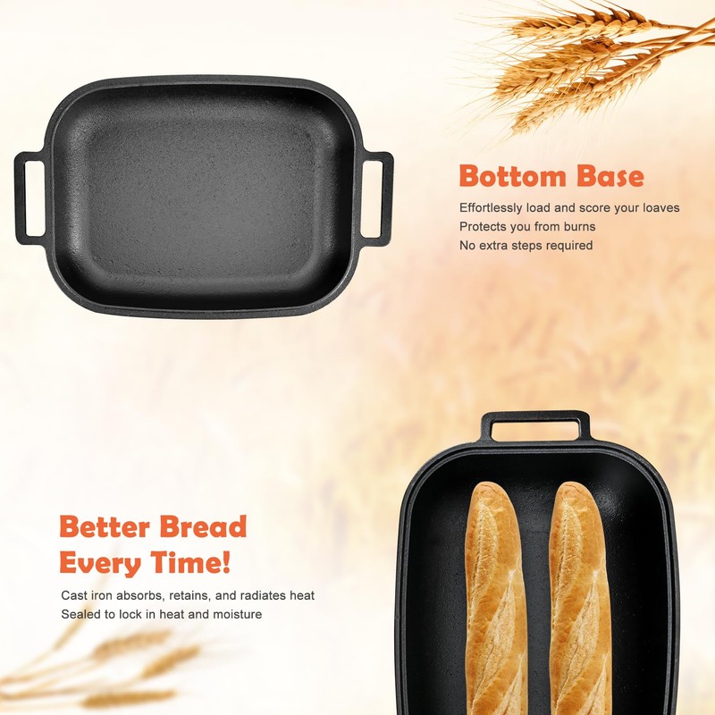 Cast Iron Bread Pan With Lid ,Replace challenger Bread Pan,