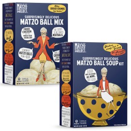The Matzo Project Matzo Ball Soup Mix Kit, Natural Vegetarian Matzo Ball Mix, No MSG, Nut Free, 4.5oz Boxes, Kosher but NOT Kosher for Passover