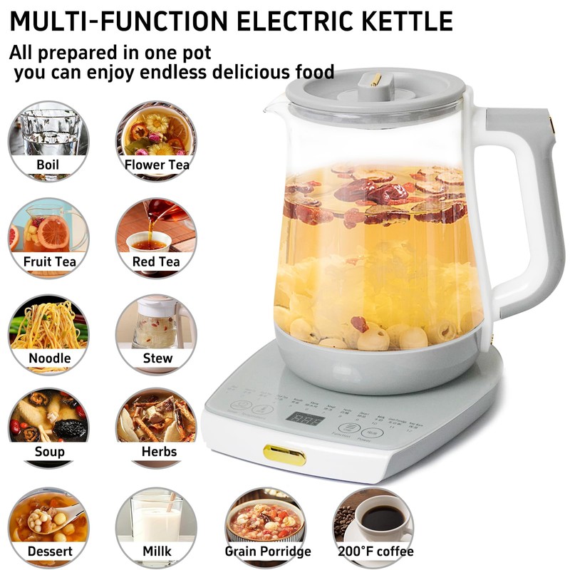 cglightwsparkle Health Pot Electric Kettle with Infuser，Smart Fruit Hot Tea