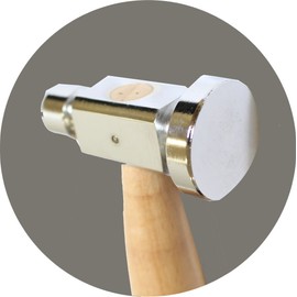 HAWK 10" (25.4 cm) Ball Pein Hammer | Mirror Finish Head | Solid Wood Handle | Ideal for Metal Shaping, Jewelry, Hand Riveting