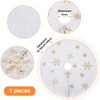 2 Pieces Christmas Tree Skirts 15 Inch Small White Felt