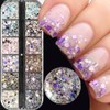 12 Grids Hexagon Chunky Nail Glitter Sequins Holographic Mermaid Flake