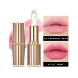 Erinde Lápiz Labial Cambiante de Color, Brillo Hidratante 12H sin Transferencia, Transparente a Rosa Natural, Ideal para Mujeres - Labios Suaves y Color Personalizado al pH,#E01