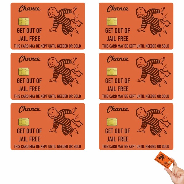 6 PCS Get Out of Jail Free Card, Credit Card