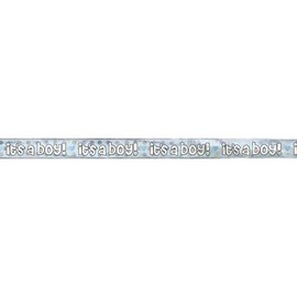 Unique 92189LF Blue Boy Baby Shower Foil Banner 1 Pc