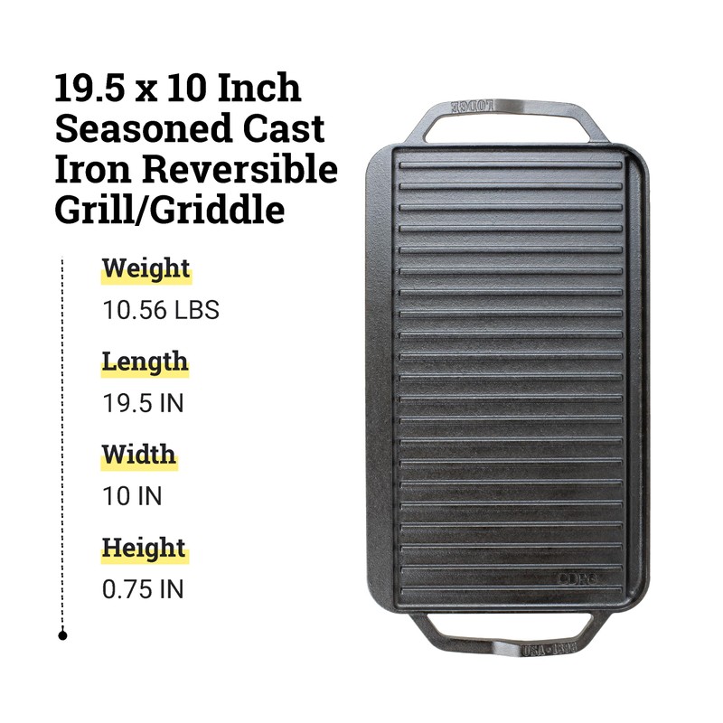 Lodge 19.5" X 10" Cast Iron Reversible Grillgriddle - Double