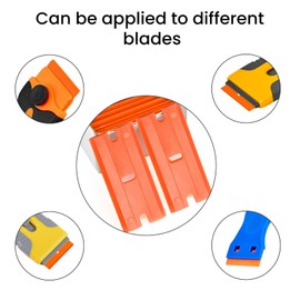 GALAMAX 100 Pcs Plastic Blades for Scraper, Plastic Scraper Replacement Blades Used for Window, Replacement Razor Blades for Hob Scraper, Car Decals Remover - Orange