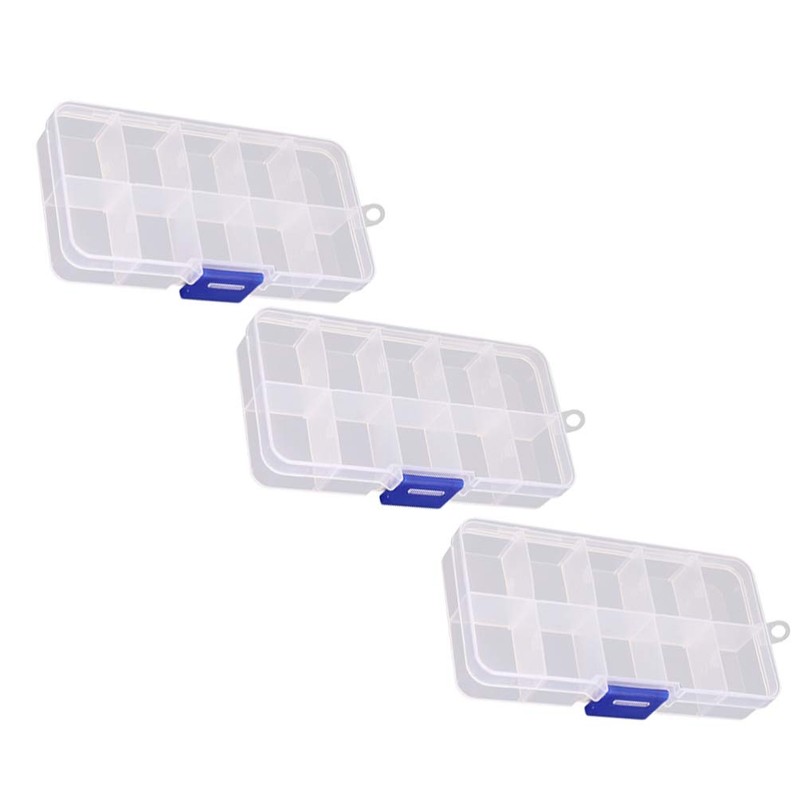 EXCEART 3 Pieces Assortment Box Small Sorting Boxes Plastic Transparent
