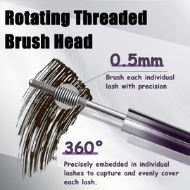 2 Pcs Metal Mascara, Curling Voluming Eyelash Mascara Schwarz, Non-Clumping Flake Proof MetalMascara, Schnell Trocknend und Wischfest, Verlängern und Schwingen für Natürlich Schöne Wimpern