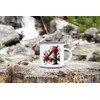 MAXIKIWI Langlebige Emaille-Kaffee- oder Tee-Camping-Tasse für drinnen und draußen, Alphabet