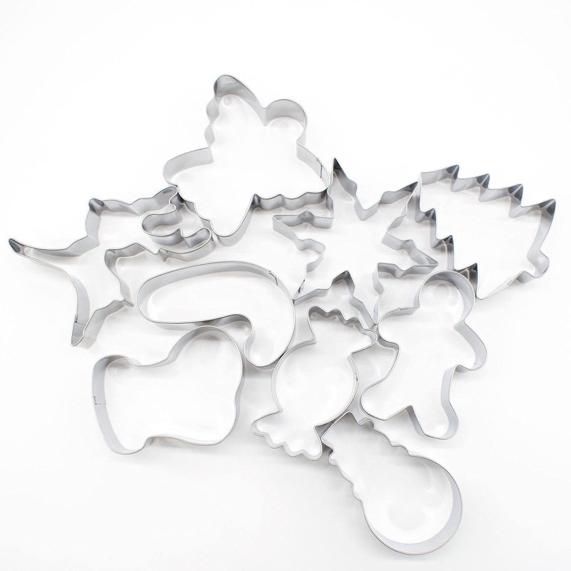 TRIXES 9-Piece Christmas Cookie Cutter Set - Christmas Baking Moulds