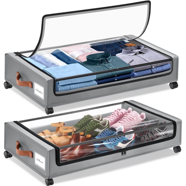 Gocvo 2Pack Under Bed Storage with Wheels,30.71 * 17.13 *