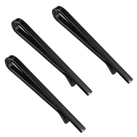 3 Pcs Tie Clips for Men, Classic Tie Clip Set, Classic Simple Ties Bar, Matte black Ties Bar Pin for Wedding Anniversary Business Meeting Daily Wear