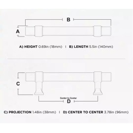 Liberty P37296C-BCL 3 3/4" Acrylic Cabinet Drawer Pull Matte Black Clear Acrylic