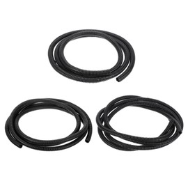 DMiotech 1/4" x 6.6ft, 3/8" x 6.6ft, 1/2" x 6.6ft Assorted Wire Loom Split Tubing, Cord Protectors from Pet Flexible Conduit Cable Management for Office, Home, Garden, Black