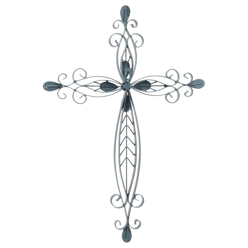 Dicksons Filigree Black Turquoise Stones 20 Inch Metal Decorative Hanging