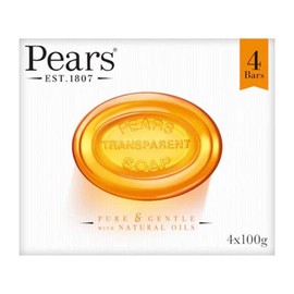 Pears Bar Soap Transparent (Amber), 4 Pack (4 x 100 g)