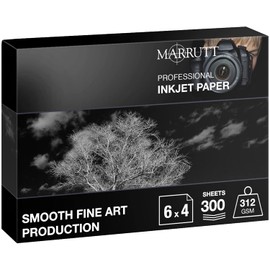 Marrutt 312gsm Smooth Fine Art Production Inkjet Photo Paper (6" x 4" - 300 Sheets)