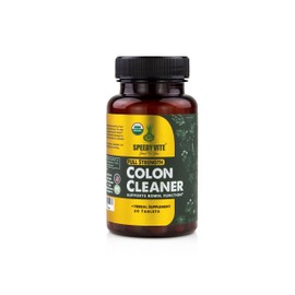 SpeedyVite® Organic Colon Cleaner Full Strength - (60 Veg Tablets) with Organic Cascara Sagrada bark, Oregon Grape Root, Turkey Rhubarb, Ginger & Fennel. Natural Supplement - Supports Bowel Function*