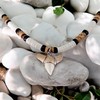 BlueRica Shark Tooth on Puka & Tiger Brown Coconut Shell