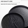 Round Wood Serving Tray, Solid Wooden Decorative Tray Non-Slip Tea