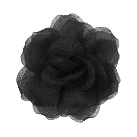 Rose Flower Brooch and Pin With Hair Clip | Black Lapel Pin for Women | Hat Pin | Flower Hair Clip, 3.1 Inches