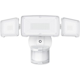 LEPOWER LED Security Lights Motion Sensor Light Outdoor, 38W 4200LM Light, 5500K, IP65 Waterproof, 3 Head Detected Flood Light for Garage, Yard, Porch (White)