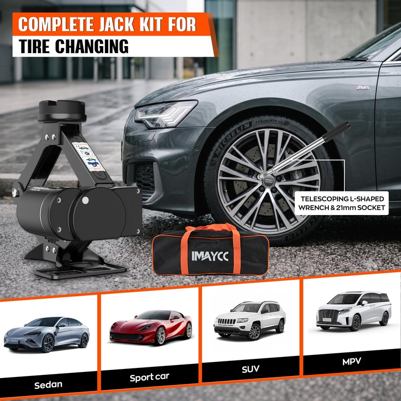 IMAYCC Electric Car Jack kit, 3 Ton Universal Tire Jack