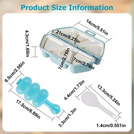 6 in 1 Onigiri Mold Large, Onigiri Mould Non-Stick Rice Ball Mold with Rice Ball Maker and Spoon Triangle Sushi Mould for Lunch Box Picnic