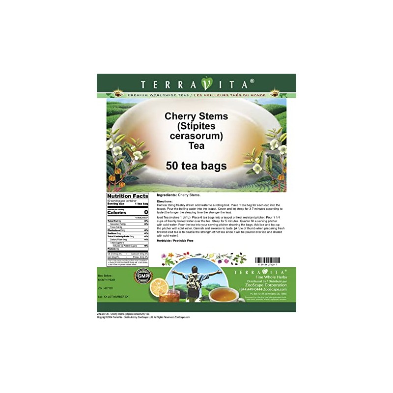 Cherry Stems (Stipites cerasorum) Tea (50 tea bags, ZIN: 427120)