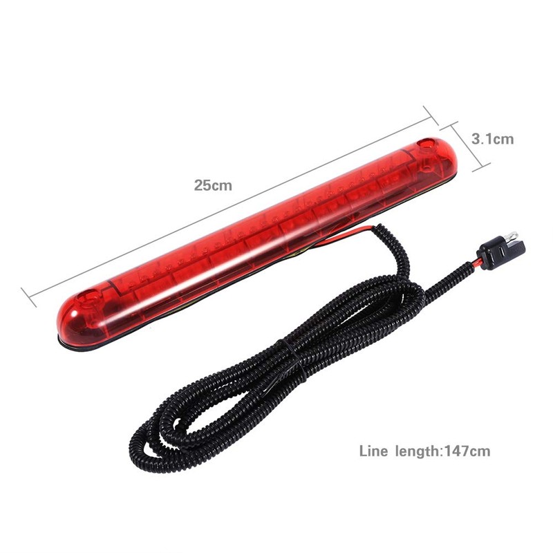 Qiilu Universal Red 24 LED Car High Mount Third 3RD