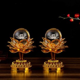 Lotus Lamp, Artificial Flower, Artificial Flower, Luminous Lotus, Lotus, Lotus, Lotus, Lotus Flower, Set of 2, Interior Lighting, Bon Festival, Buddhist Altar, Buddhist Service, Imperial Service, Behind the Bank, Funeral, Death, Lion Light