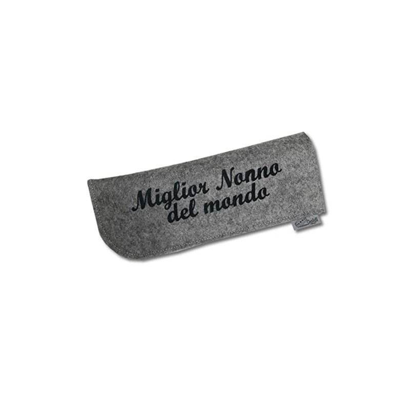 Goldi-Design Miglior Nonno del Mondo Glasses Case, grey/black