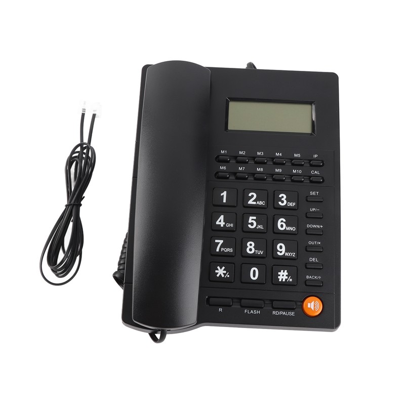 Desktop Telephone 5 Level Brightness Adjustable Corded Telephone Support for