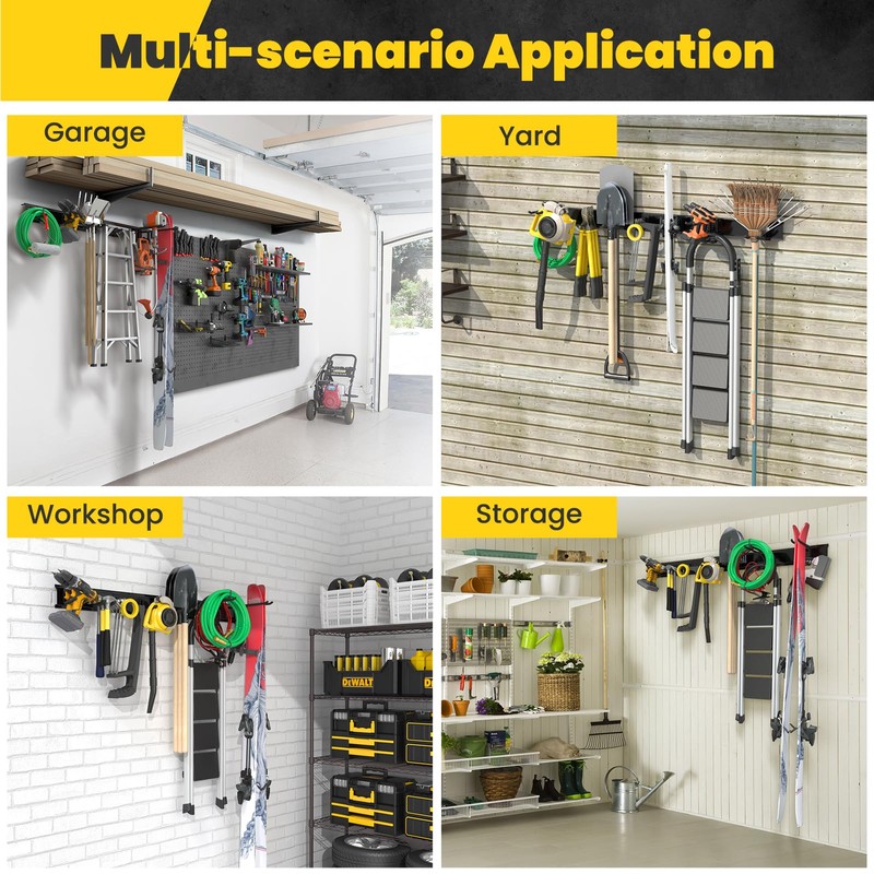WXCOPON Garage Wall Organizers, 48'' Yard Tool Organizer Wall Mount