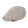 RUNQIU Herringbone Beret Hat for Men Spring Summer Checked Pattern