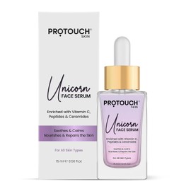 PROTOUCH Unicorn Face Serum - Clear Glow with Niacinamide, Vitamin C, Peptides, and Ceramides | Reduces Dullness, Hydrates & Repairs Skin | Soothes, Nourishes | For All Skin Types | 15 ML
