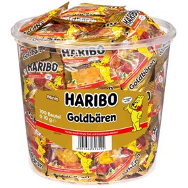 Haribo Gold Bears / Goldbären, 100 Mini Bags, 980g Tub