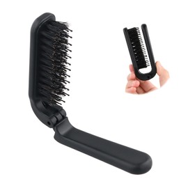 Folding Hair Brush Compact Pocket Size Boar Bristle Hair Brush Anti-Static Portable Travel Hair Brush Pocket Hair Brush Hair Styling Tools for Women Men Kids