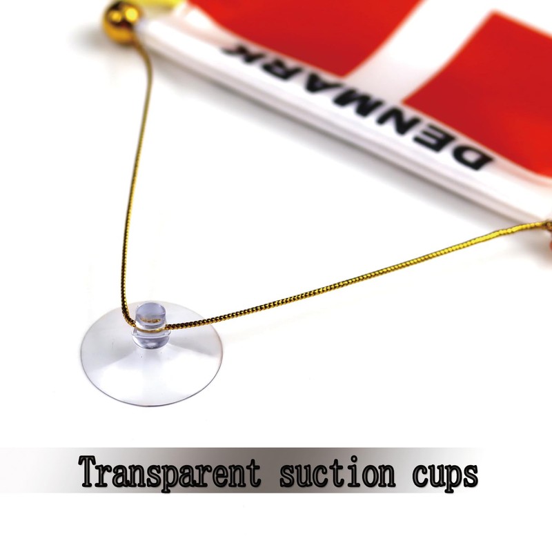 Denmark Hanging Flag with Suction Cup 4x6 Inch - Double