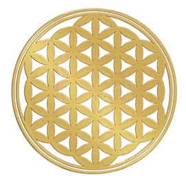 RELIGHT Flower of Life Stickers, Metal, Sacred Geometry, Orgonite, Decorative Material, Flower of Life, 1.2 inches (3 cm), Pack of 3