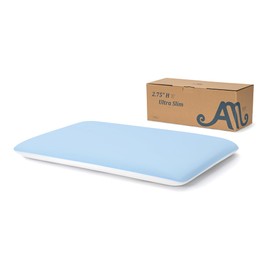 AM AEROMAX 2.75 Inches Queen Size Hyper Slim Memory Foam Pillow for Stomach and Back Sleepers - Thin, Flat Design for Cervical Neck Alignment and Deeper Sleep.