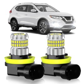 SENROBO Fit for Nissan Rogue 2008-2022 Fog Light Bulbs or DRL, 13000LM Super Bright 360° Illumination Fog Lights, 6000K Cool White Upgraded 4014 Chips Fog Lamp, Pack of 2