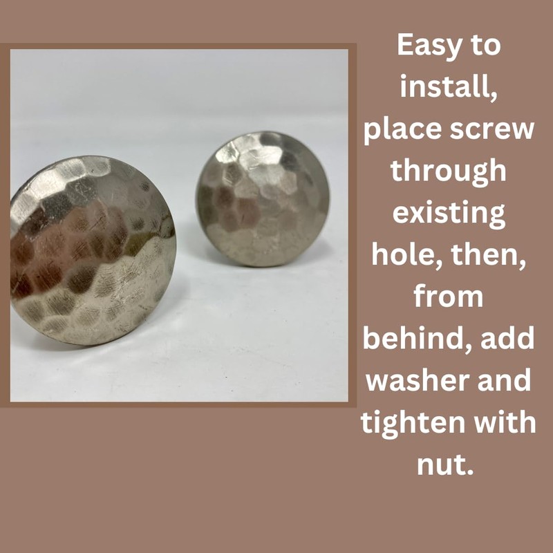 Hammered Antique Knob. Home Decor Drawer Pull (Antique Pewter)