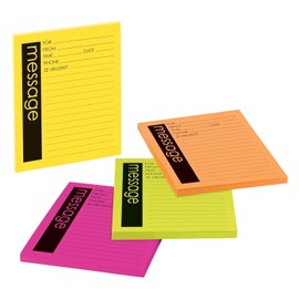 Post-it® Notas, súper calcomanía, mensaje de teléfono, 4 pulgadas x 5 pulgadas, Variados, 4 Pads per Pack