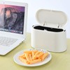 SUBEKYU Mini Trash Can with Lid,Small Desk Trash Can,Countertop Mini